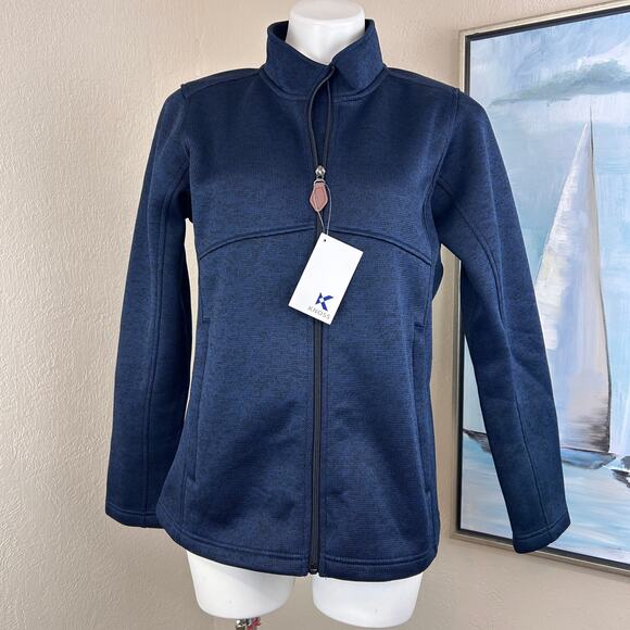 KNOSS Inspire Bonded
Sweater Fleece Jacket Navy Heathered 
Women’s Med NWT - Picture 1 of 8